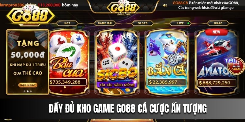 Đầy đủ kho game cá cược ấn tượng tại cổng game này